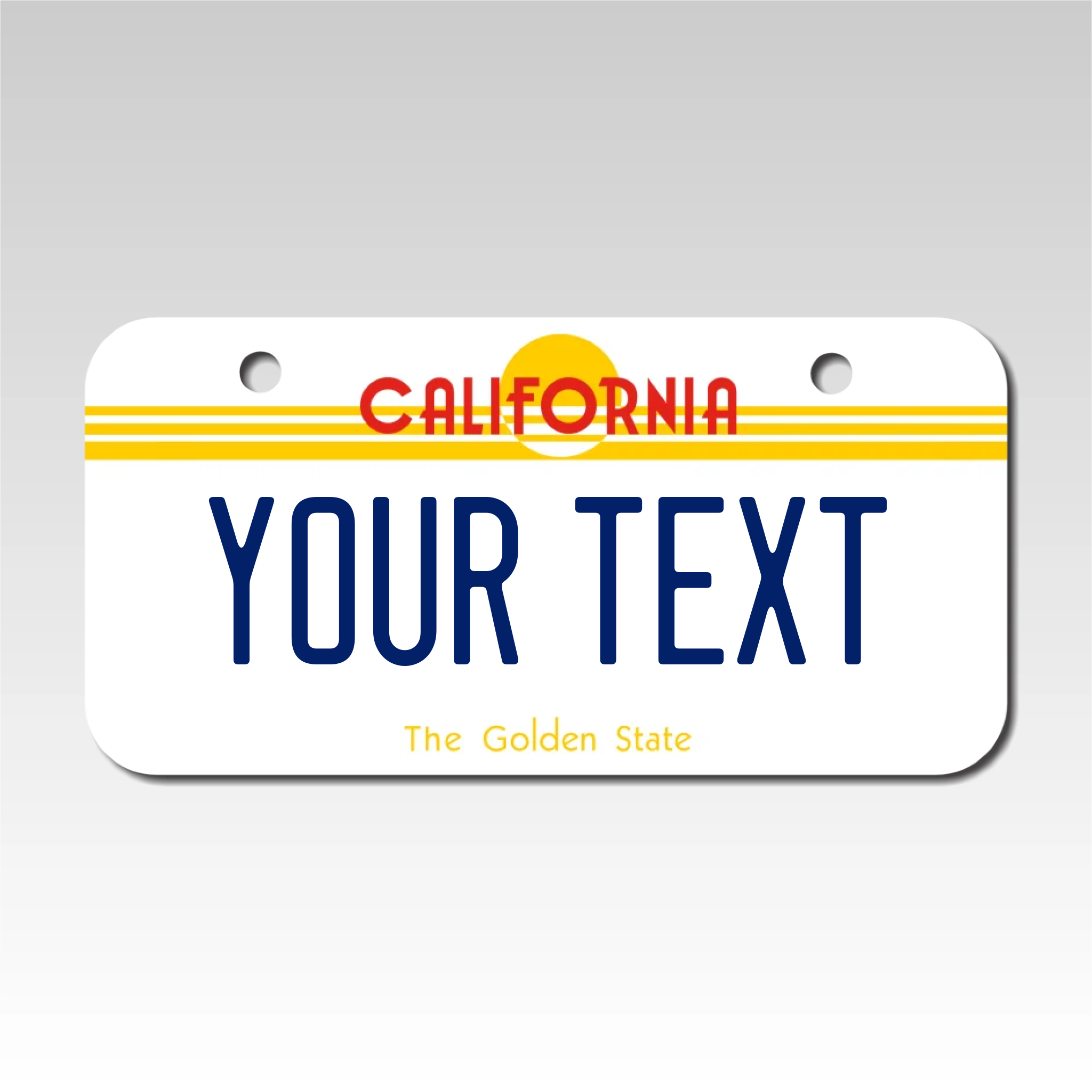 Personalized California 3" X 6" Aluminum License Plate Version 2