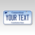 Personalized Connecticut 3" X 6" Aluminum License Plate Version 1