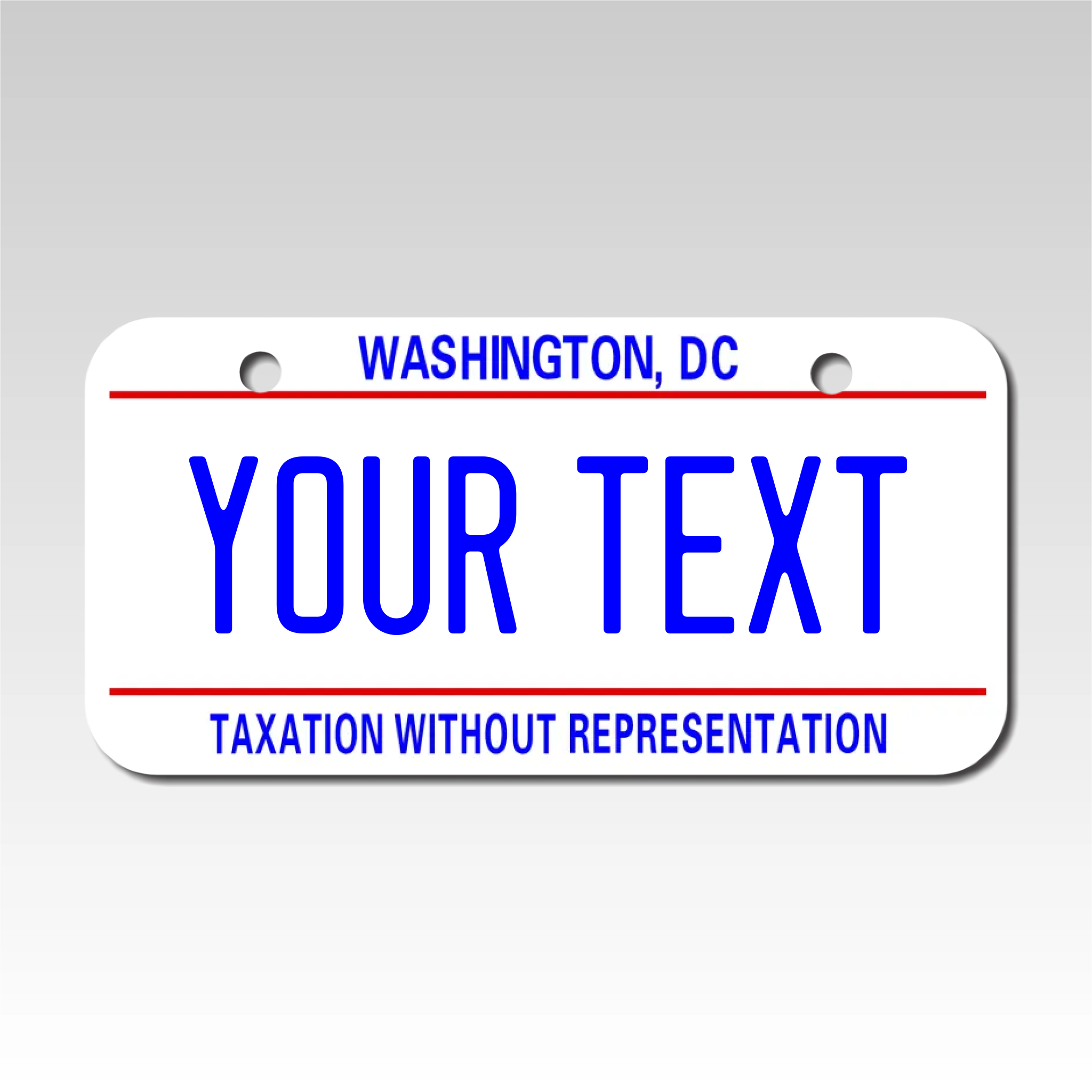 Personalized District of Columbia 3" X 6" Aluminum License Plate Version 1