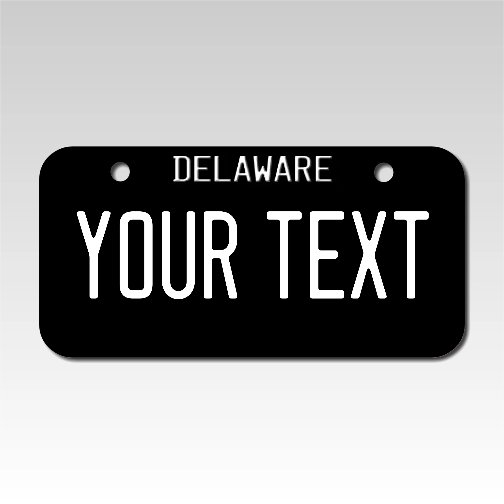 Personalized Delaware 3" X 6" Aluminum License Plate Version 2