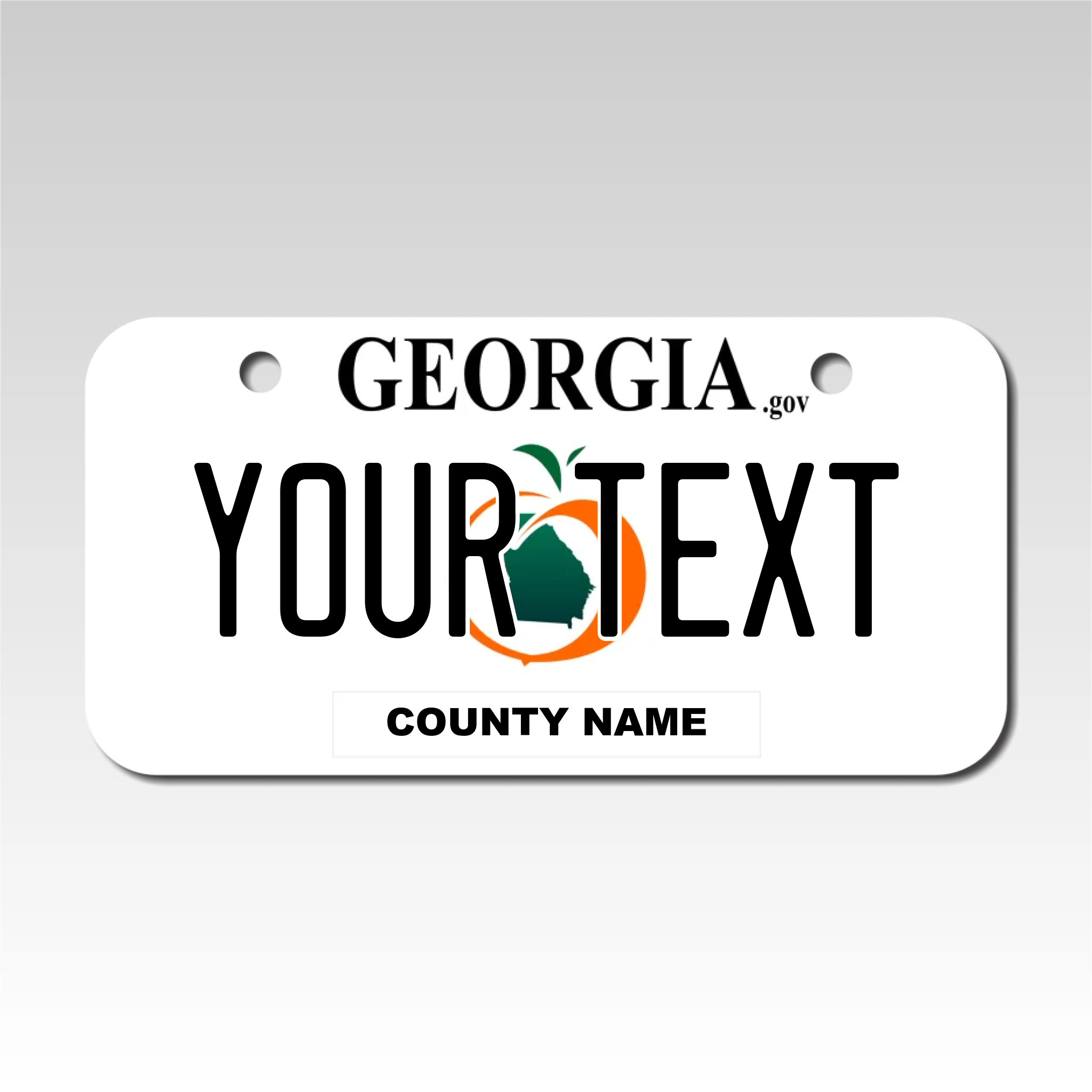 Personalized Georgia 3" X 6" Aluminum License Plate (KLP-GA2-3X6A)