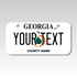 Personalized Georgia 3" X 6" Aluminum License Plate (KLP-GA2-3X6A)