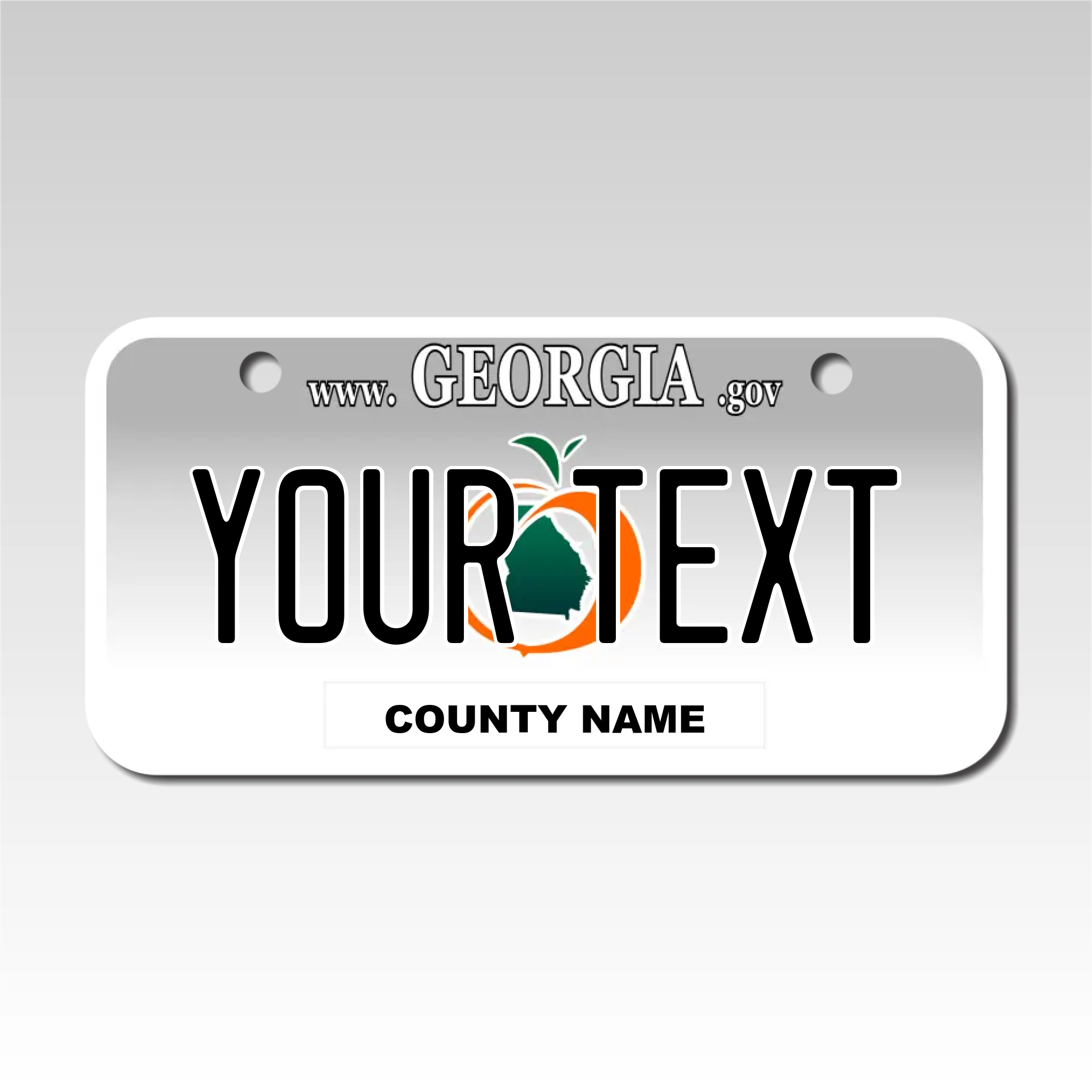 Personalized Georgia 3" X 6" Aluminum License Plate (KLP-GA1-3X6A)