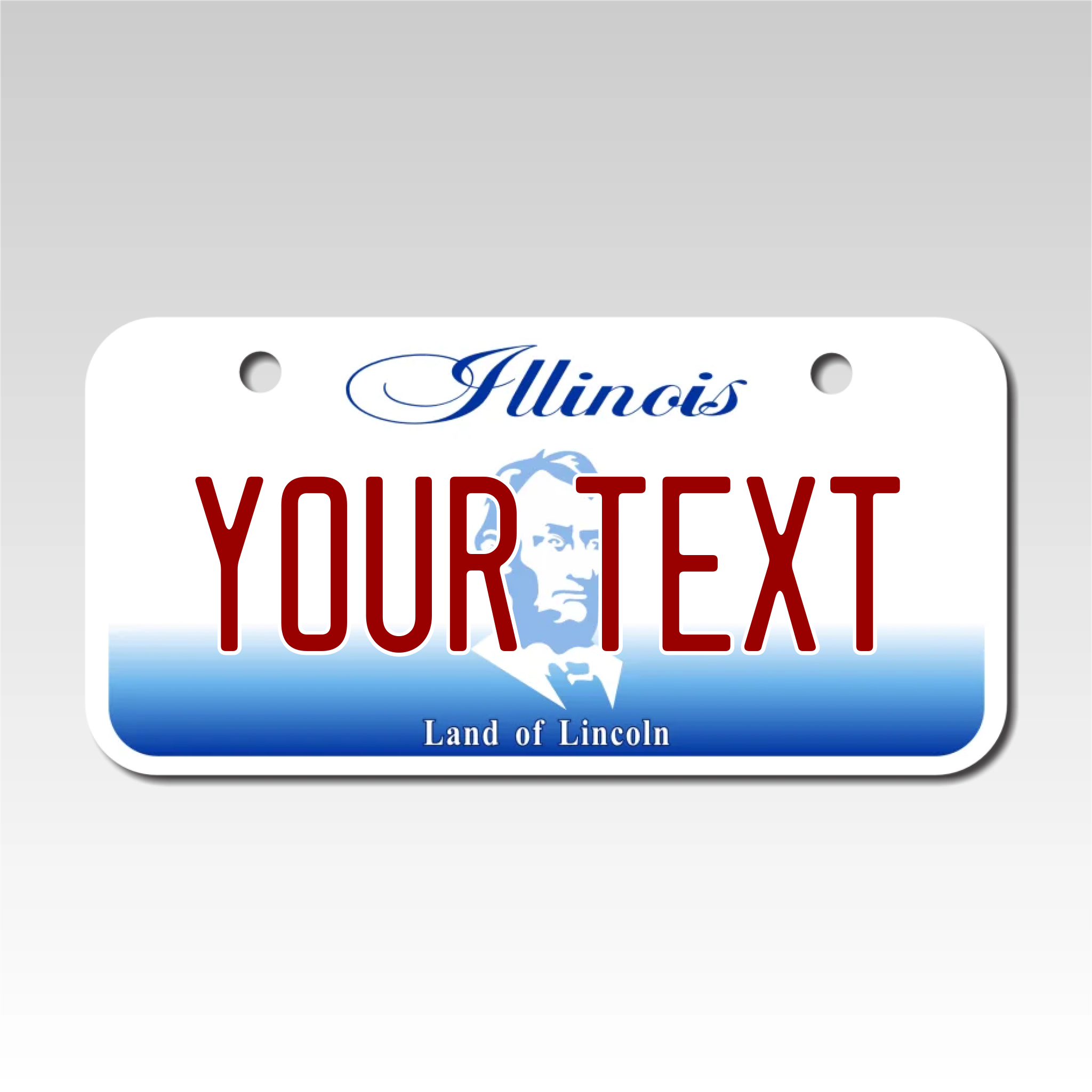 Personalized Illinois 3" X 6" Aluminum License Plate (KLP-IL2-3X6A)