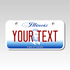 Personalized Illinois 3" X 6" Aluminum License Plate (KLP-IL2-3X6A)