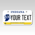 Personalized Indiana 3" X 6" Aluminum License Plate Version 2