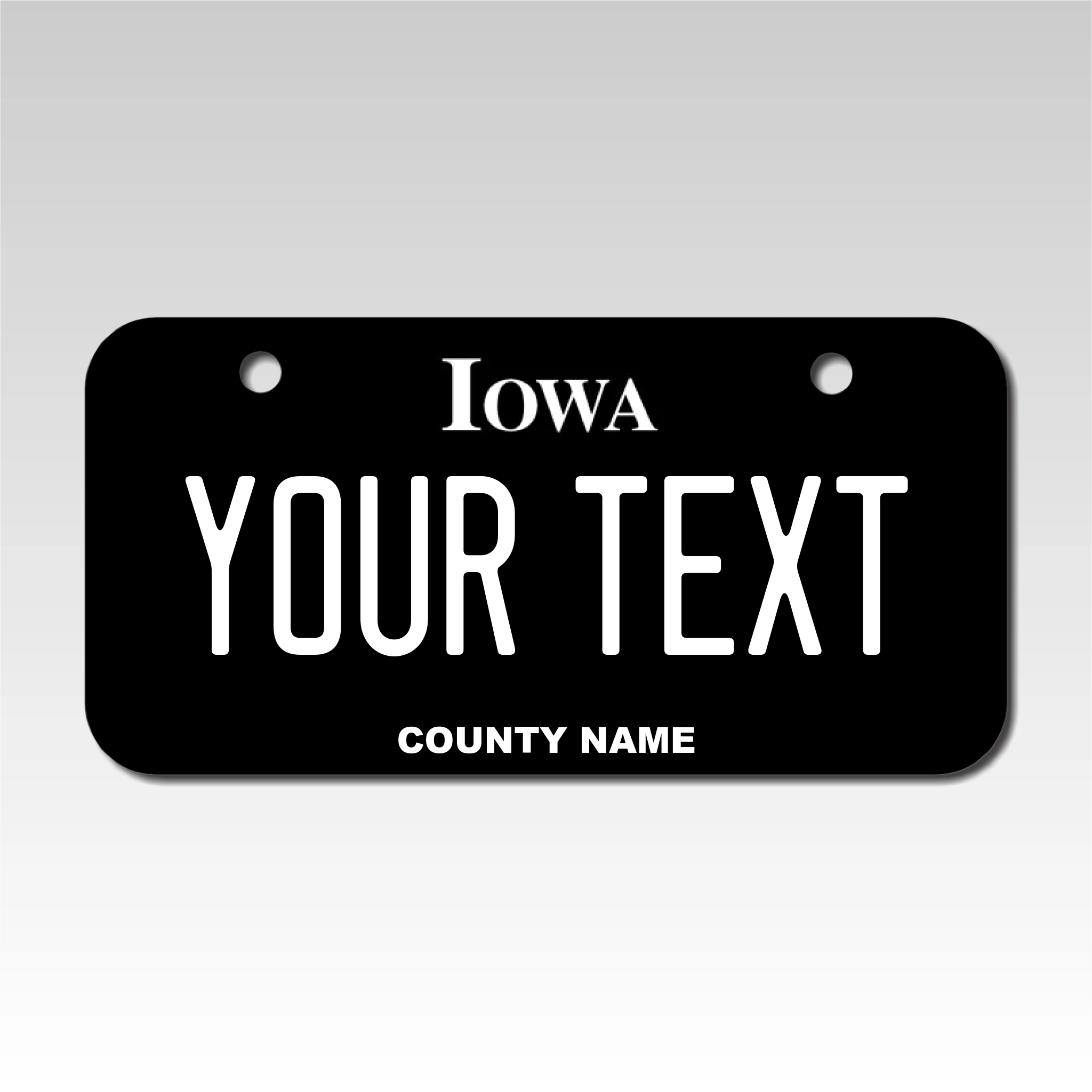 Personalized Iowa 3" X 6" Aluminum License Plate