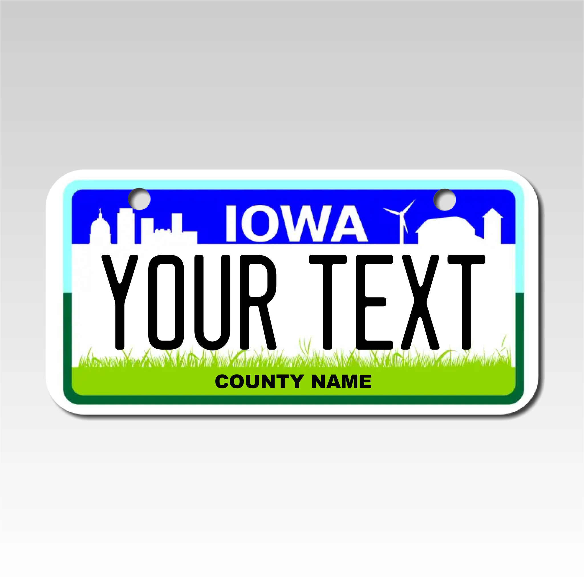 Personalized Iowa 3" X 6" Aluminum License Plate