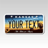 Personalized Kansas 3" X 6" Aluminum License Plate Version 7 Ad astra per aspera