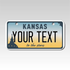 Personalized Kansas 3" X 6" Aluminum License Plate Version 5 to the stars