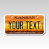 Personalized Kansas 3" X 6" Aluminum License Plate Version 4