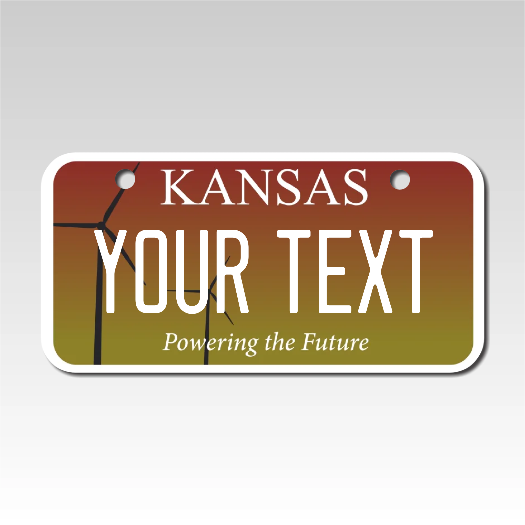 Personalized Kansas 3" X 6" Aluminum License Plate Version 2