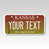 Personalized Kansas 3" X 6" Aluminum License Plate Version 2