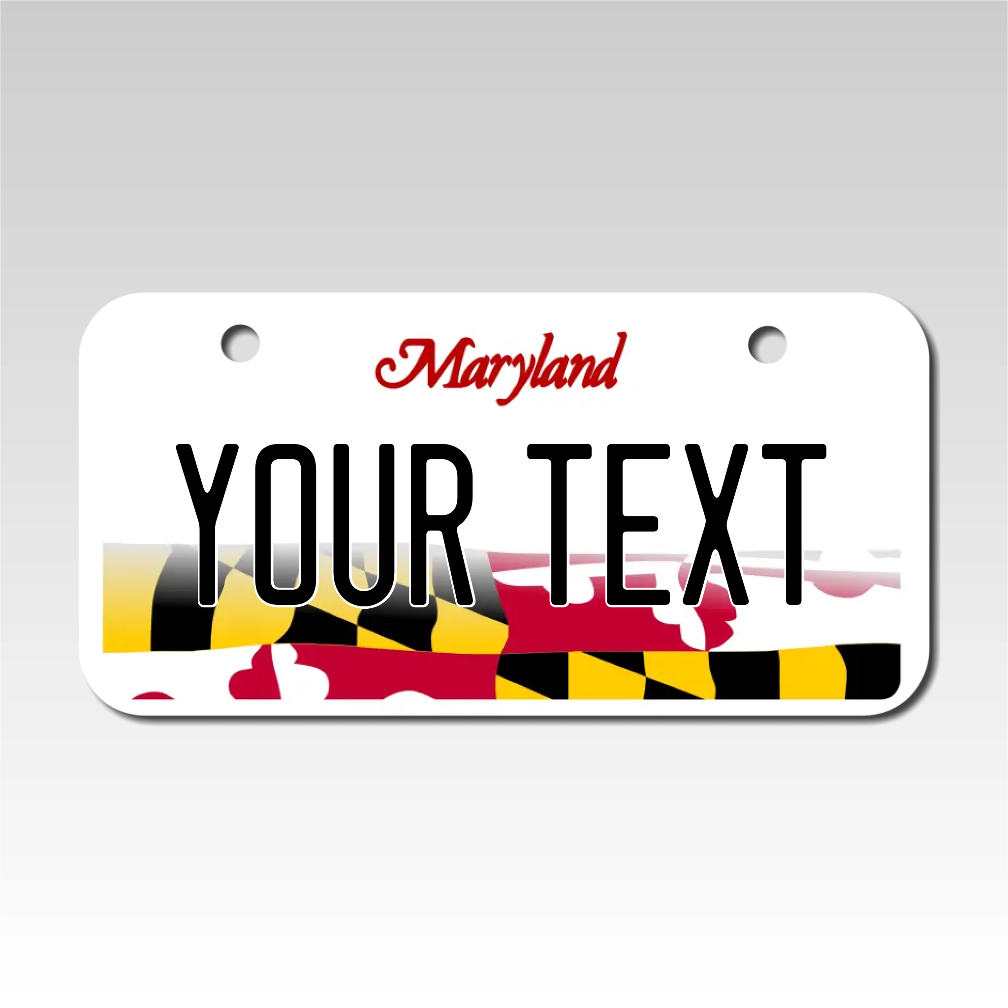 Personalized Maryland 3" X 6" Aluminum License Plate Version 3