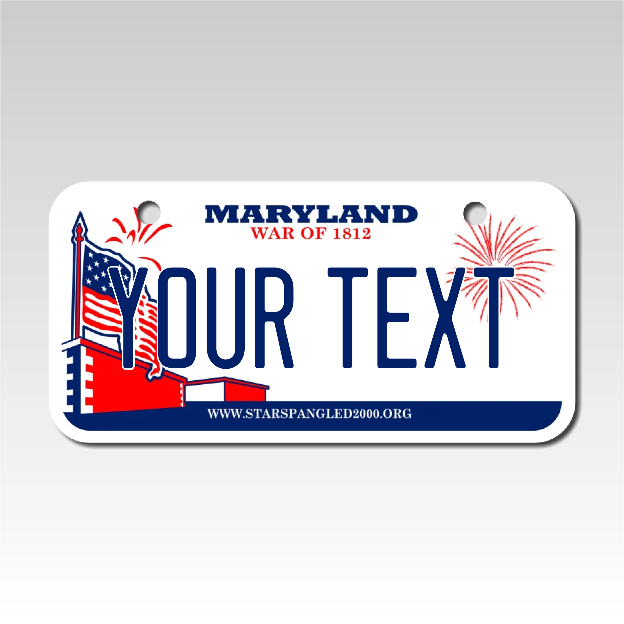 Personalized Maryland 3" X 6" Aluminum License Plate Version 2
