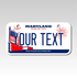 Personalized Maryland 3" X 6" Aluminum License Plate Version 2