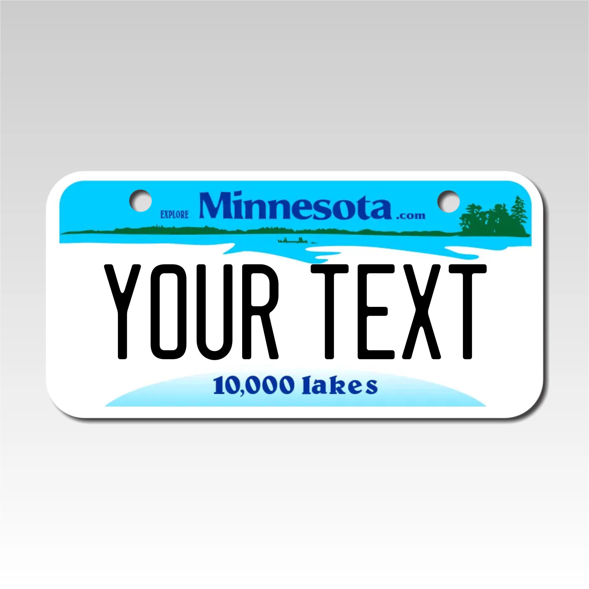 Personalized Minnesota 3" X 6" Aluminum License Plate Version 1