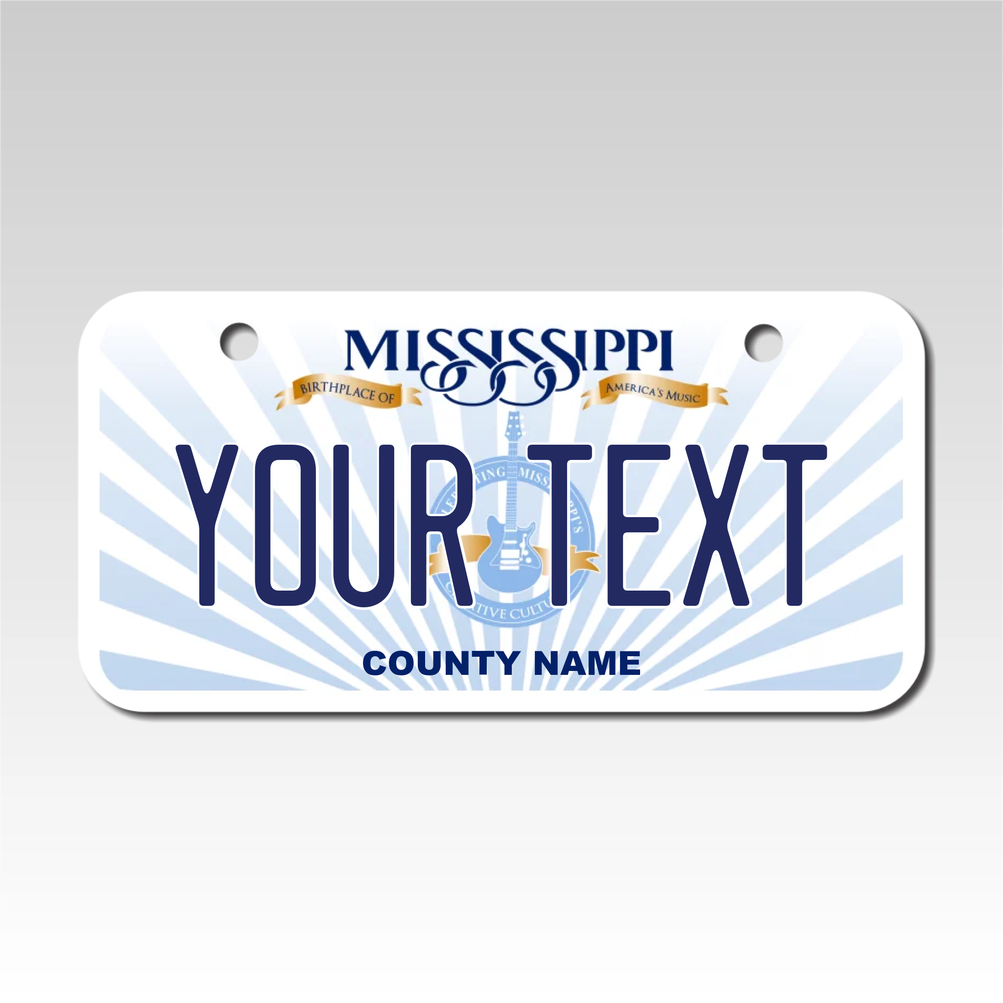 Personalized Mississippi 3" X 6" Aluminum License Plate
