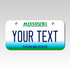 Personalized Missouri 3" X 6" Aluminum License Plate Version 1