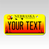 Personalized Nebraska 3" X 6" Aluminum License Plate Version 2
