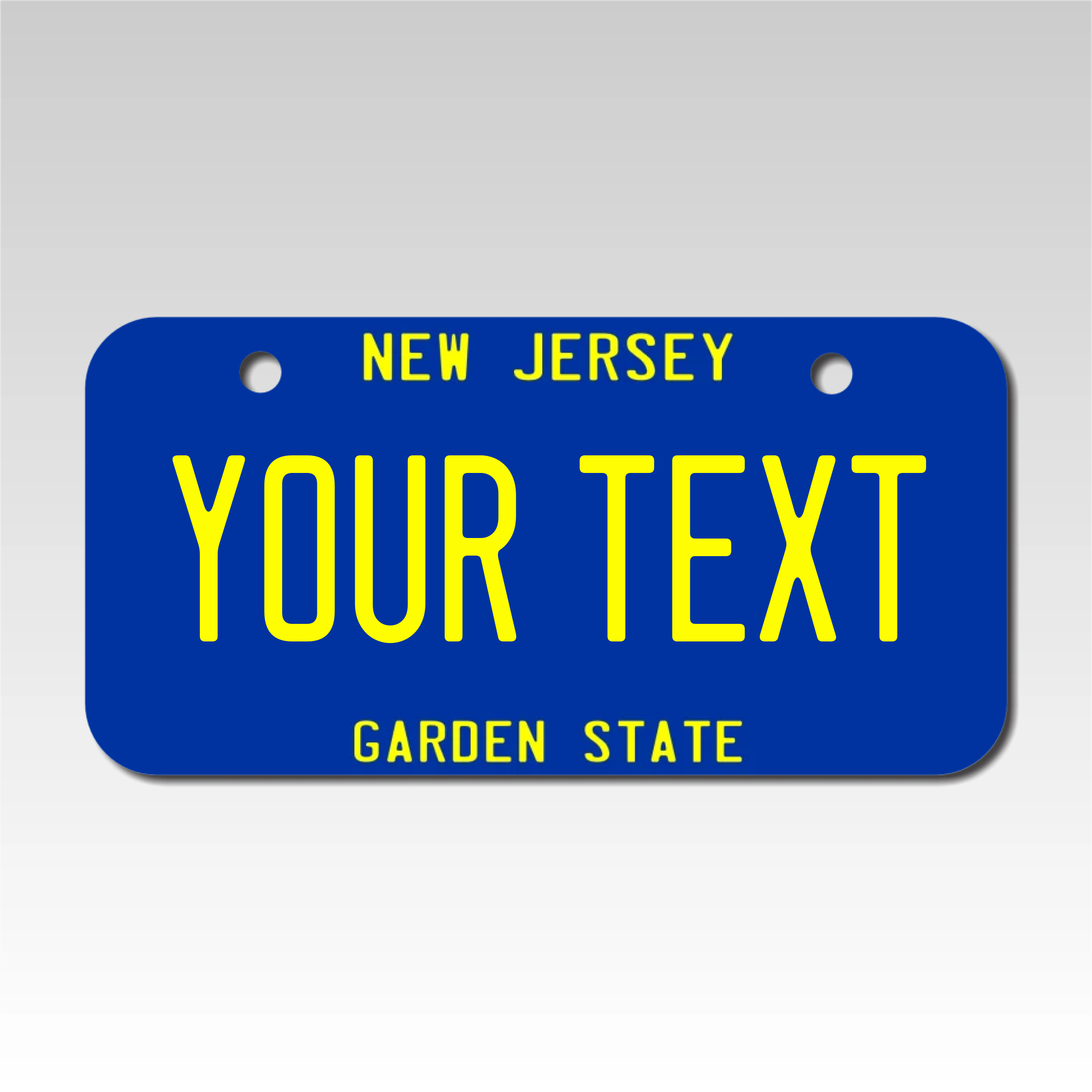 Personalized New Jersey 3" X 6" Aluminum License Plate Version 3