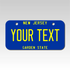 Personalized New Jersey 3" X 6" Aluminum License Plate Version 3