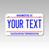 Personalized District of Columbia 4" X 7" Aluminum License Plate Version 1