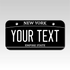 Personalized New York 3" X 6" Aluminum License Plate Version 7 BLACK