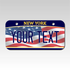 Personalized New York 3" X 6" Aluminum License Plate Version 6 American Flag
