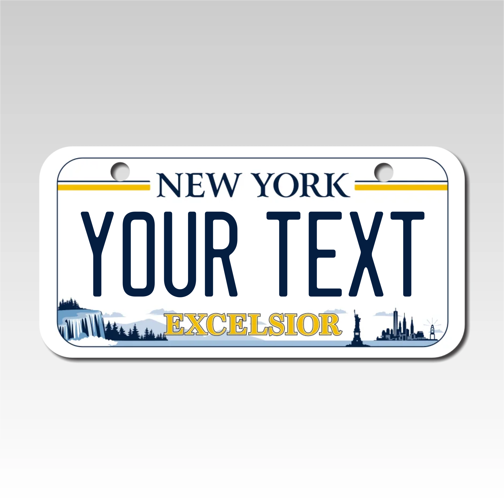 Personalized New York 3" X 6" Aluminum License Plate Version 4