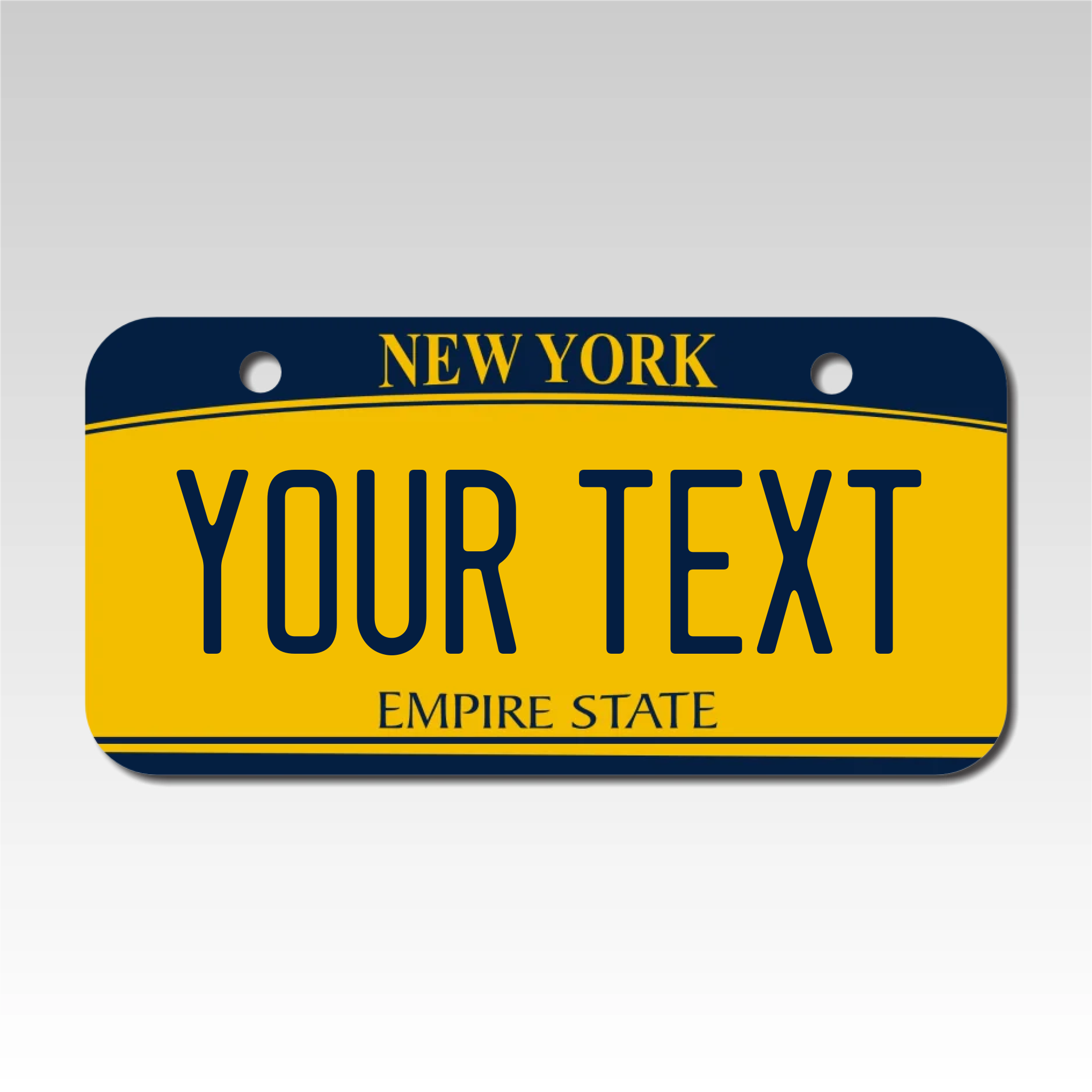 Personalized New York 3" X 6" Aluminum License Plate Version 2