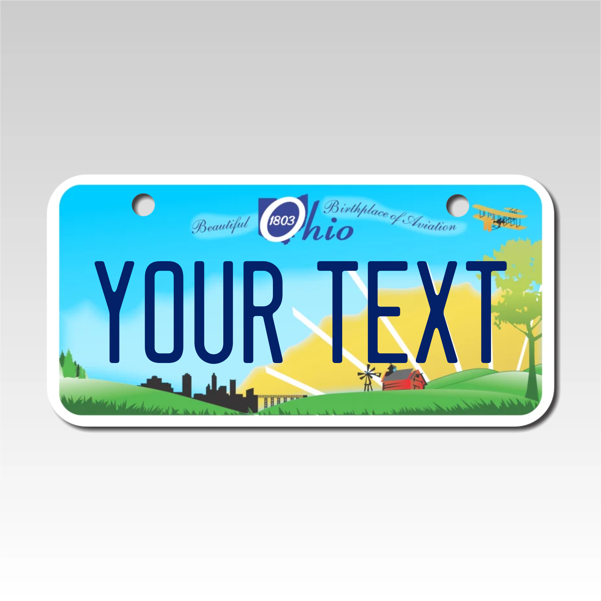 Personalized Ohio 3" X 6" Aluminum License Plate Version 2