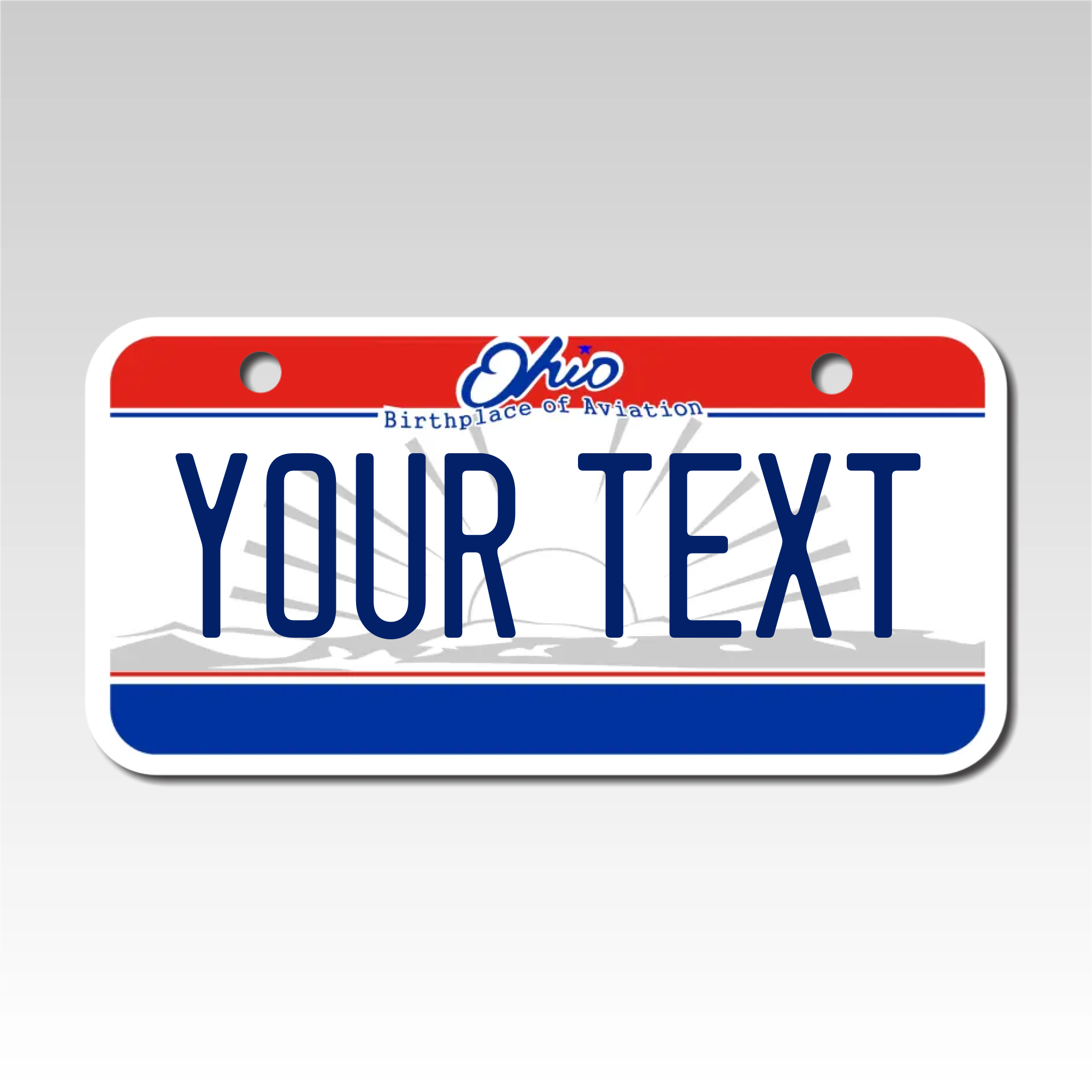 Personalized Ohio 3" X 6" Aluminum License Plate Version 1