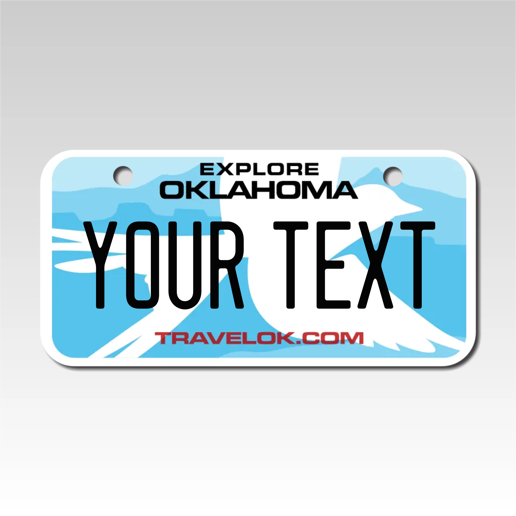 Personalized Oklahoma 3" X 6" Aluminum License Plate Version 3
