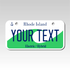 Personalized Rhode Island 3" X 6" Aluminum License Plate Version 2