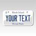 Personalized Rhode Island 3" X 6" Aluminum License Plate Version 1