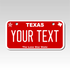 Personalized Texas 3" X 6" Aluminum License Plate Version 6