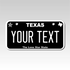 Personalized Texas 3" X 6" Aluminum License Plate Version 5