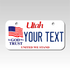 Personalized Utah 3" X 6" Aluminum License Plate Version 3 In God We Trust