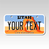 Personalized Utah 3" X 6" Aluminum License Plate Version 2