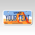 Personalized Utah 3" X 6" Aluminum License Plate Version 1