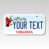 Personalized Virginia 3" X 6" Aluminum License Plate Version 5