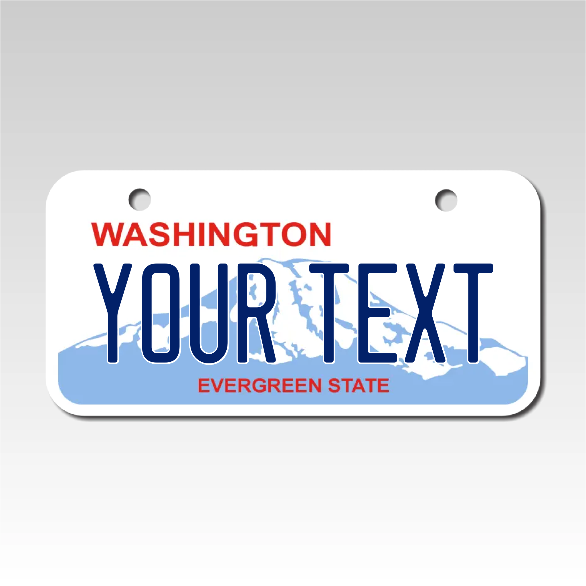 Personalized Washington 3" X 6" Aluminum License Plate Version 2