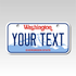 Personalized Washington 3" X 6" Aluminum License Plate Version 1