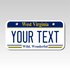 Personalized West Virginia 3" X 6" Aluminum License Plate Version 1