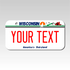 Personalized Wisconsin 3" X 6" Aluminum License Plate Version 1