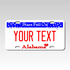 Personalized Alabama 3" X 6" FRP Plastic License Plate Version 1