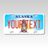 Personalized Alaska 3" X 6" FRP Plastic License Plate Version 3