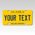 Personalized Alaska 3" X 6" FRP Plastic License Plate Version 2