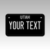 Personalized Utah 4" X 7" Aluminum License Plate Version 4 Black Out